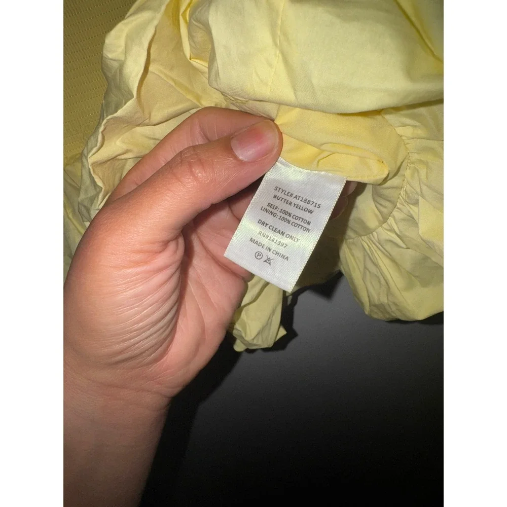 ASTR the Label Butter Yellow Bubble Hem Peplum Top Smocked Back NWT L - Picture 9 of 9